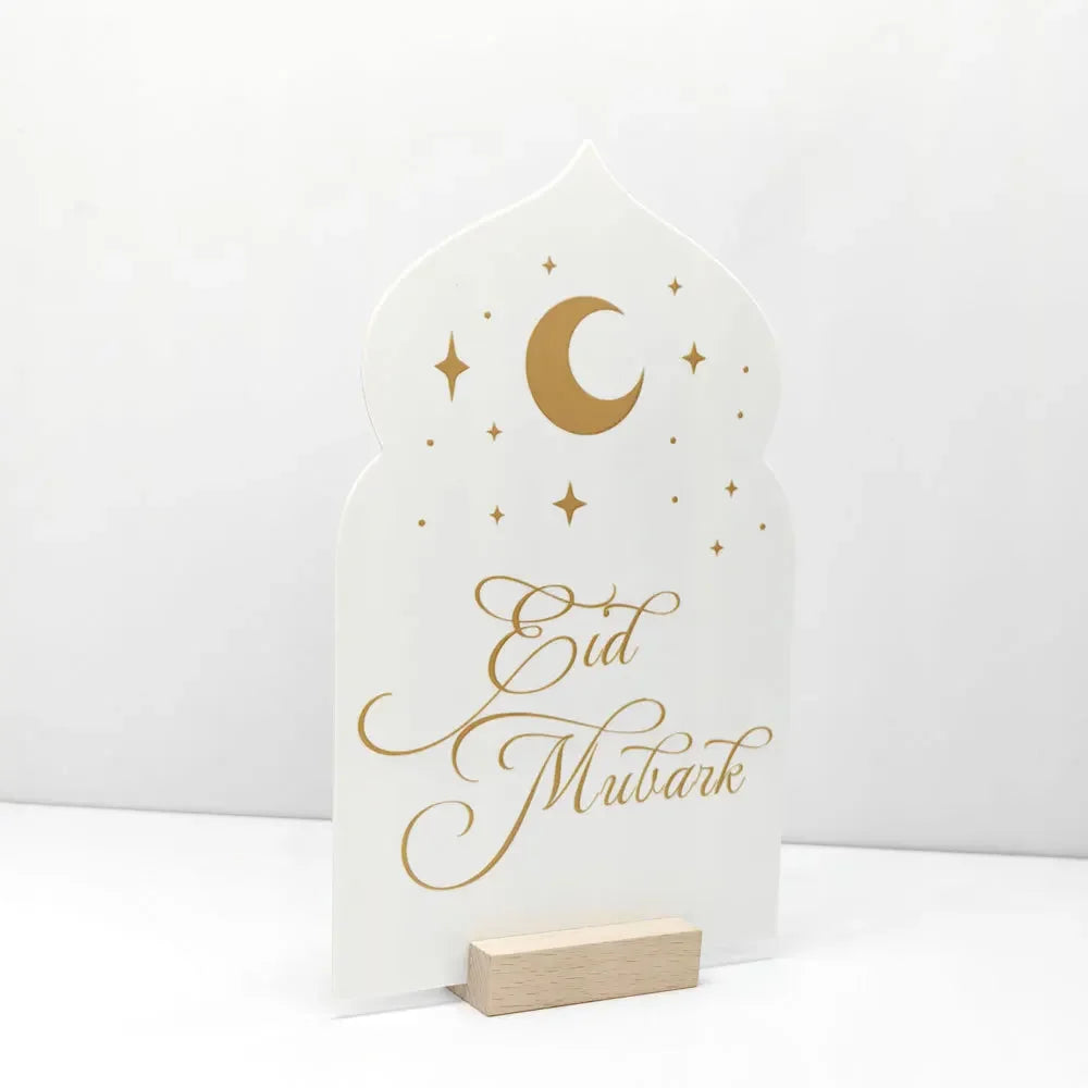 Reusable Acrylic Ramadan Calendar Board Wooden Base Table Ornament Mubarak Eid Advent Day Suhoor Iftaar Countdown Gifts with Pen
