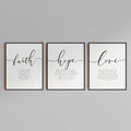 3pcs/Set Faith Hope Love Bible Verse Scripture Quote Hebrews 11 Wall Art Print Pictures For Christian Home Decor