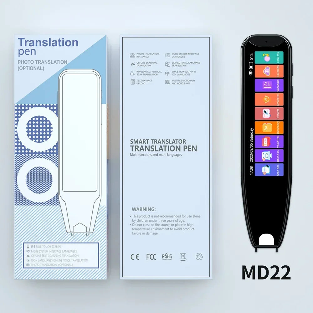 MD22 Voice Translator Pen Offline Scan Reading 134 Language Translation