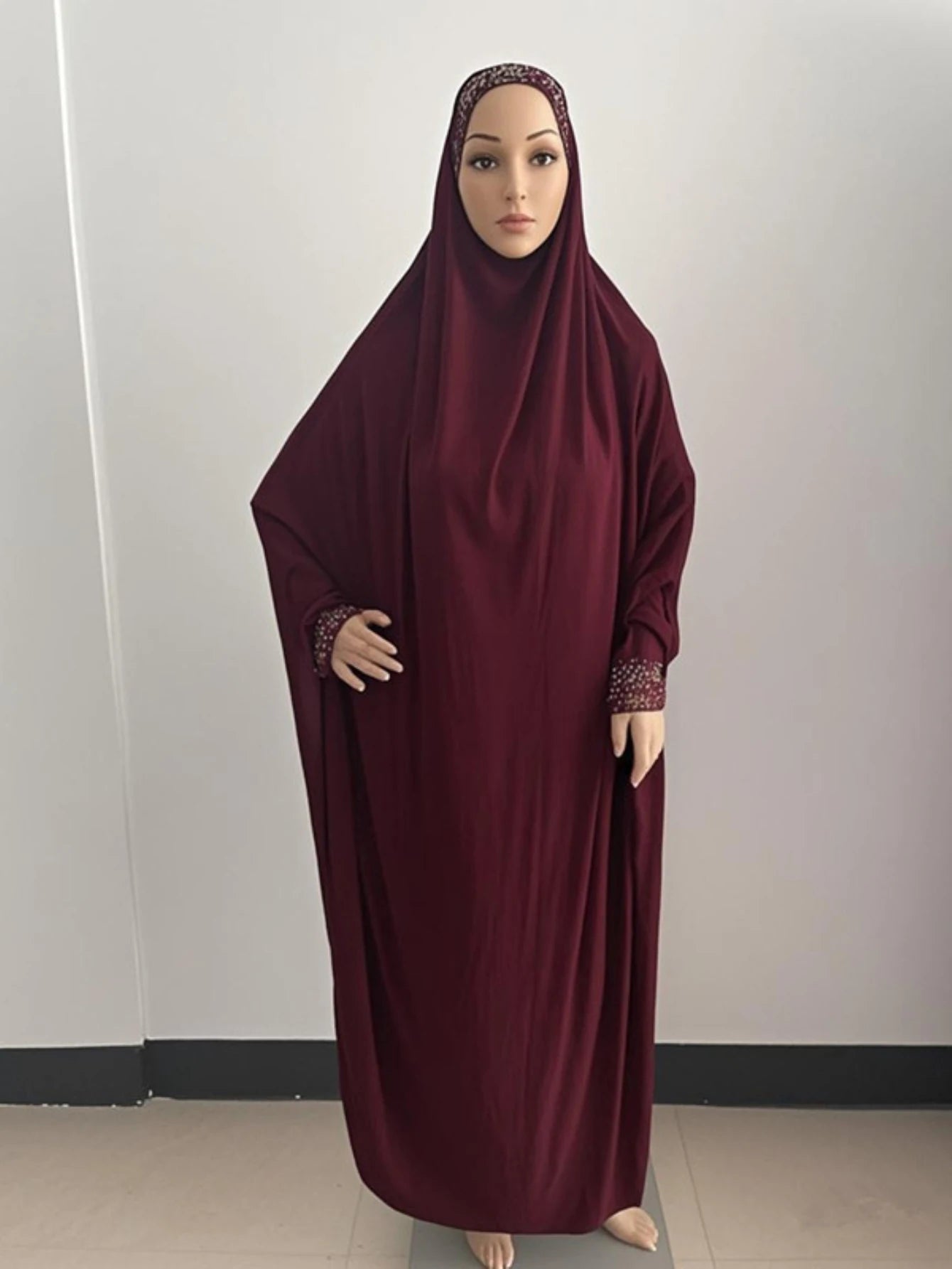 H098 Free Size Muslim Dress Pray Khimar Kaftan Burqa Abaya Robe Hijab Middle East Clothing