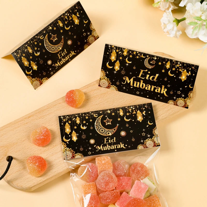 Eid Mubarak Treat Bag Topper Candy Bag Ramadan Decorations For Home 2025 Islamic Muslim Party Decor Ramadan Kareem EID Al Adha