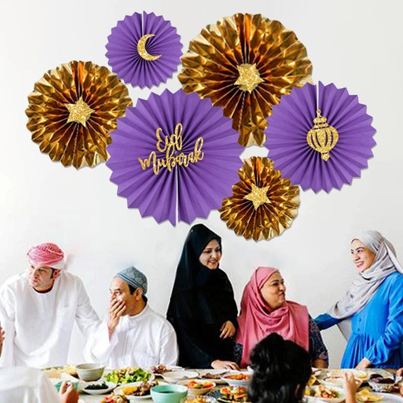 Eid Mubarak Muslim Decoration DIY Paper Wall Decorations Ramadan Islamic Festive Decor Mubarak Decoration Ramadan Party Supplies