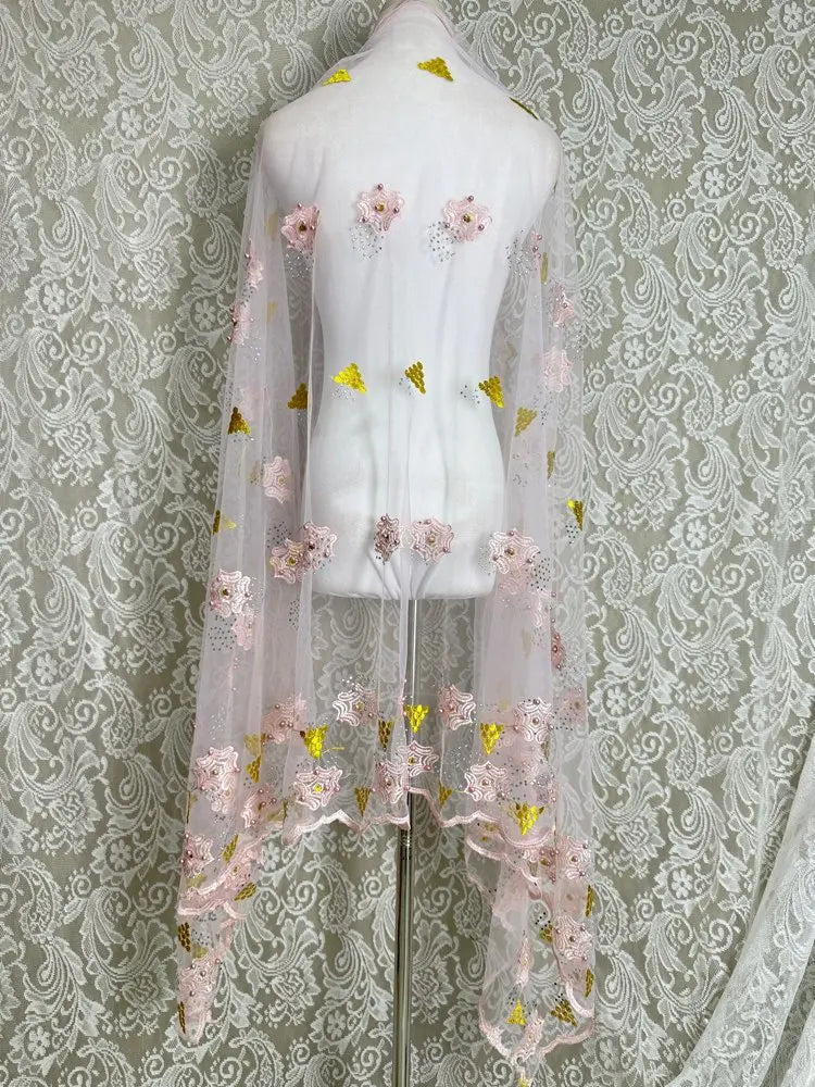 3D Stone New Dubai Scarf For Muslim Women African voile stone big Hijab Islam Hijab Pashmina Turban Headscarf Embroidery Shawls