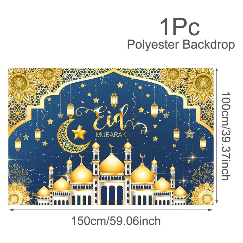 Eid Mubarak Background Ramadan Kareem Backdrop Islamic Muslim Party Supplies Eid Al-fitr Gifts Ramadan Decoration For Home 2025
