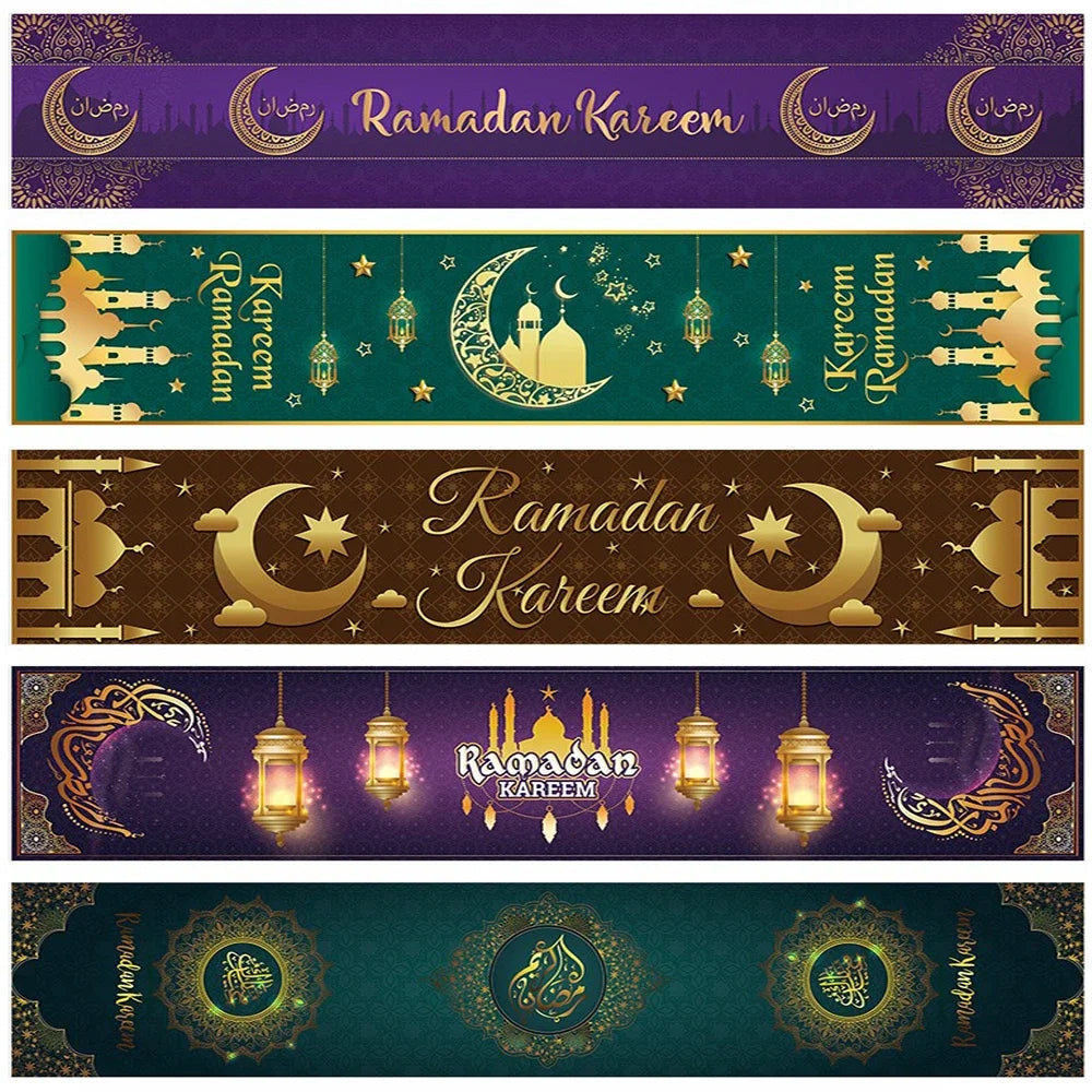Ramadan Table Runners Eid Mubarak Moon Star Tablecloths Decoration Eid Party Table Decorations Islamic Muslim Party  2026