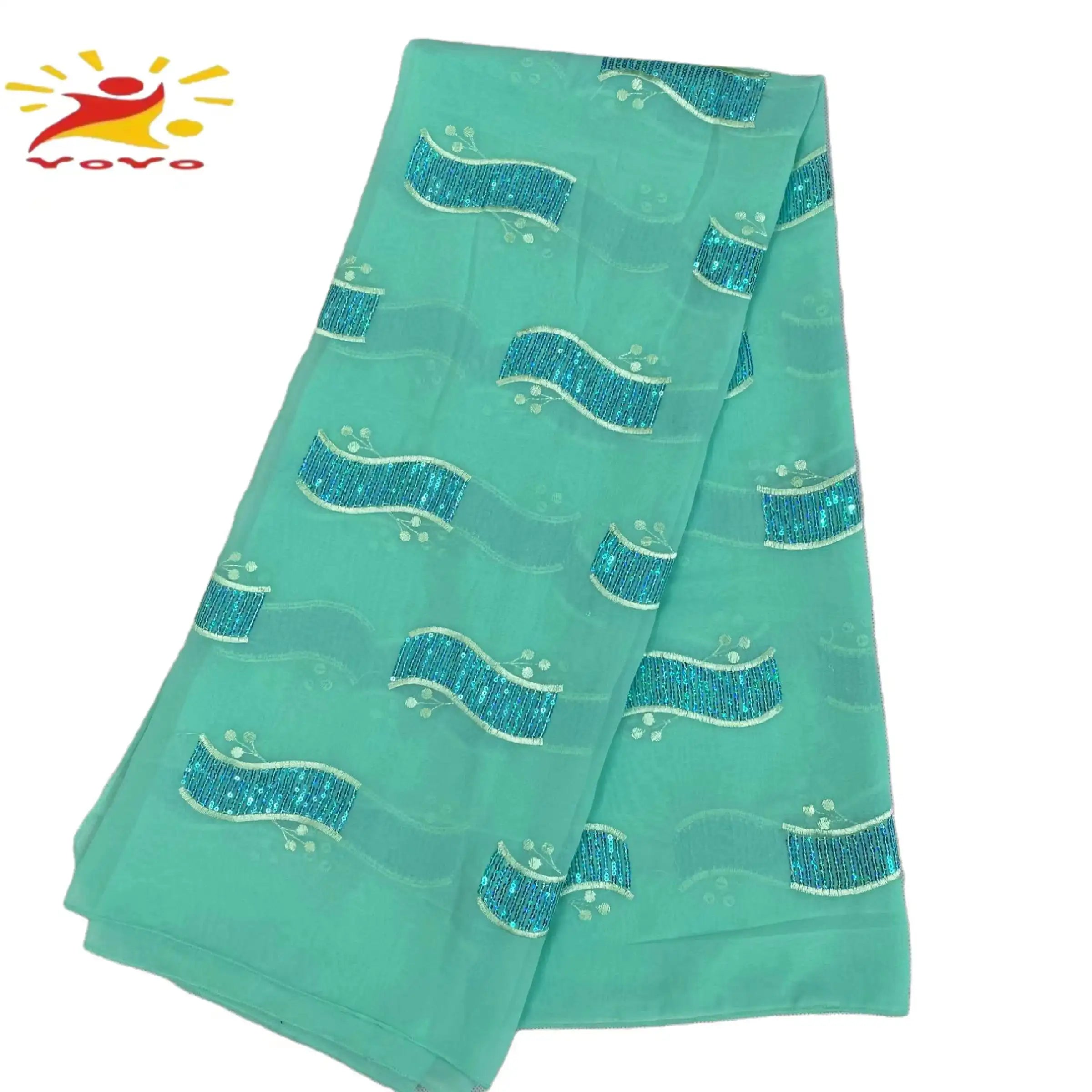 2022Latest Selling African Muslim Chiffon Sequin Embroidered Scarf Large Size Shawl Lslamic Ramadan Hijab 210*120cm