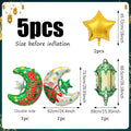 5-piece Ramadan Moon and Star Balloon Set, Ramadan Party Decorations, Ramadan Mubarak, Eid Mubarak Decorations