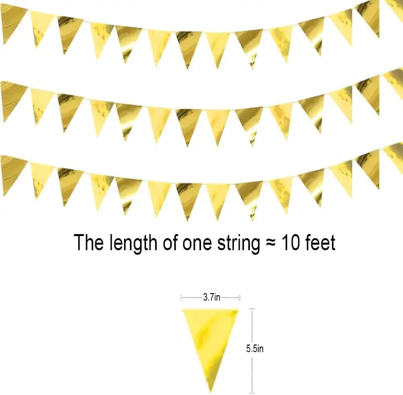 Gold EID Party Decorations Happy Birthday Banners Circle Twinkle Star Garland Metallic Tinsel Banners Hanging Streamer Backdrop