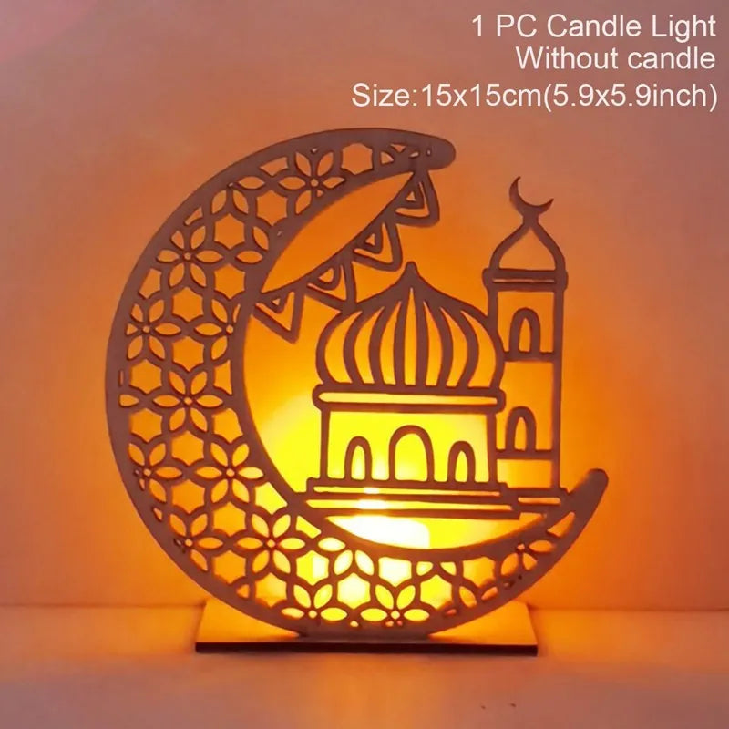 EID Mubarak Wooden Pendant Ramadan Decoration For Home Islamic Muslim Party Decor EID Gifts Abaya AL Adha Kareem