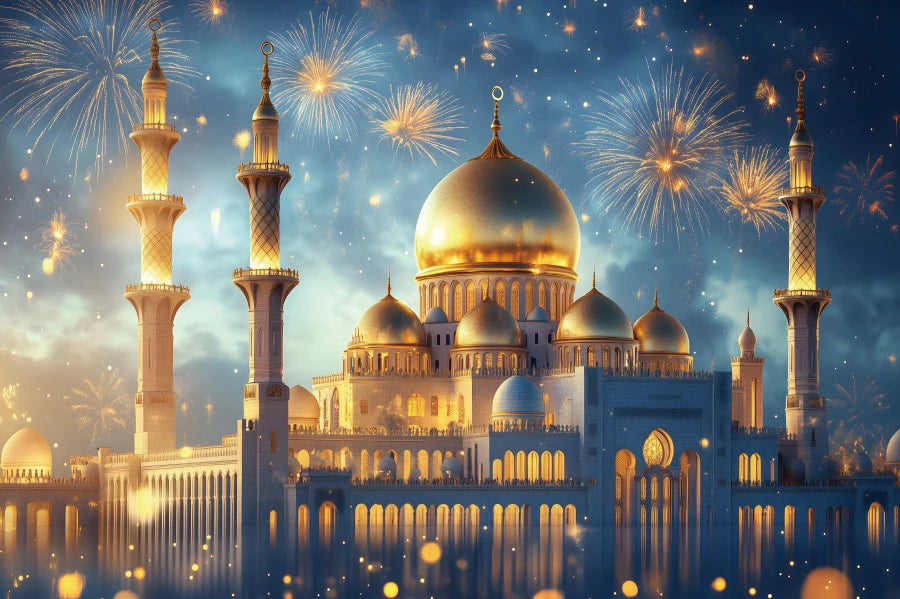 Ramadan Mubarak Backdrops Eid Al Adha Moon Islam Muslim Celebration Eid Party Night Decoration Background Photo Shoot Prop Gift