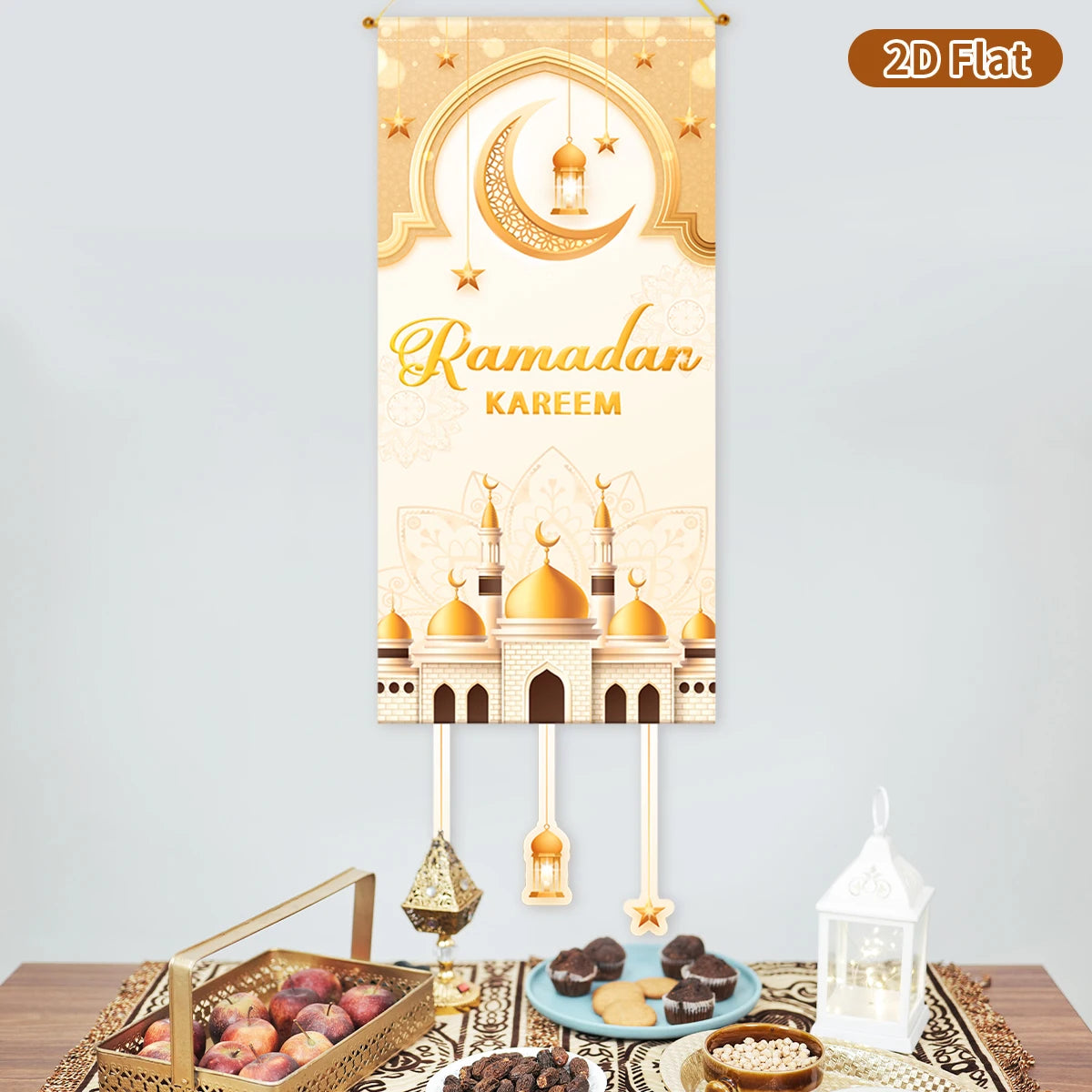 Ramadan Decoration Flag Hanging EID Mubarak Decor 2026 For Home Flag Hanging Ramadan Kareem Islamic Muslim Party Eid Gifts