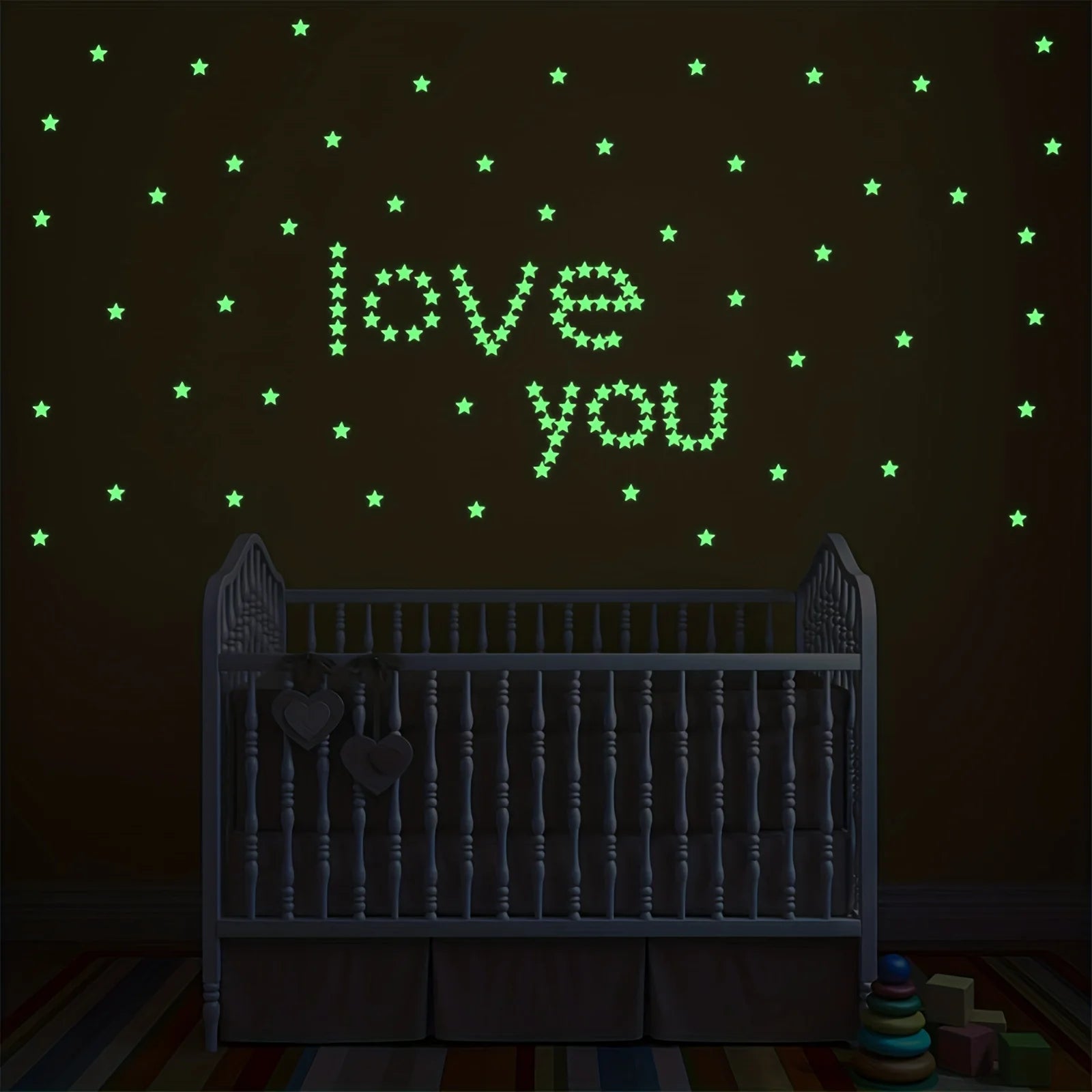 100Pcs Colorful Luminous Stars with 1pc Moon Wall Stickers for Bedroom 3D Luminous Stars Stickers Create Realistic Starry Sky