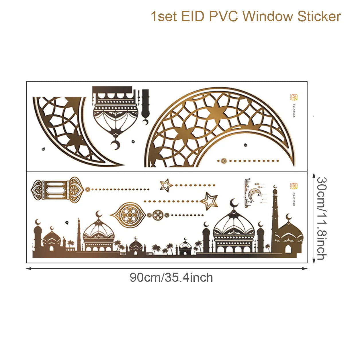 Eid Mubarak Wall Stickers Kareem Ramadan Decoration for Home Islamic Muslim Festival Eid Al-Fitr Party Supplies Window Sticker