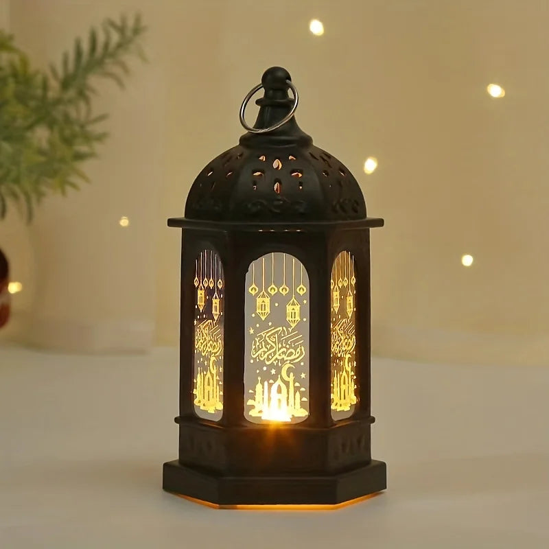 New Led Lantern Retro Ramadan Decor Islam Muslim Party Gifts Eid Mubarak Candles Night Light Eid Colorful Ramadan Ornaments 2024
