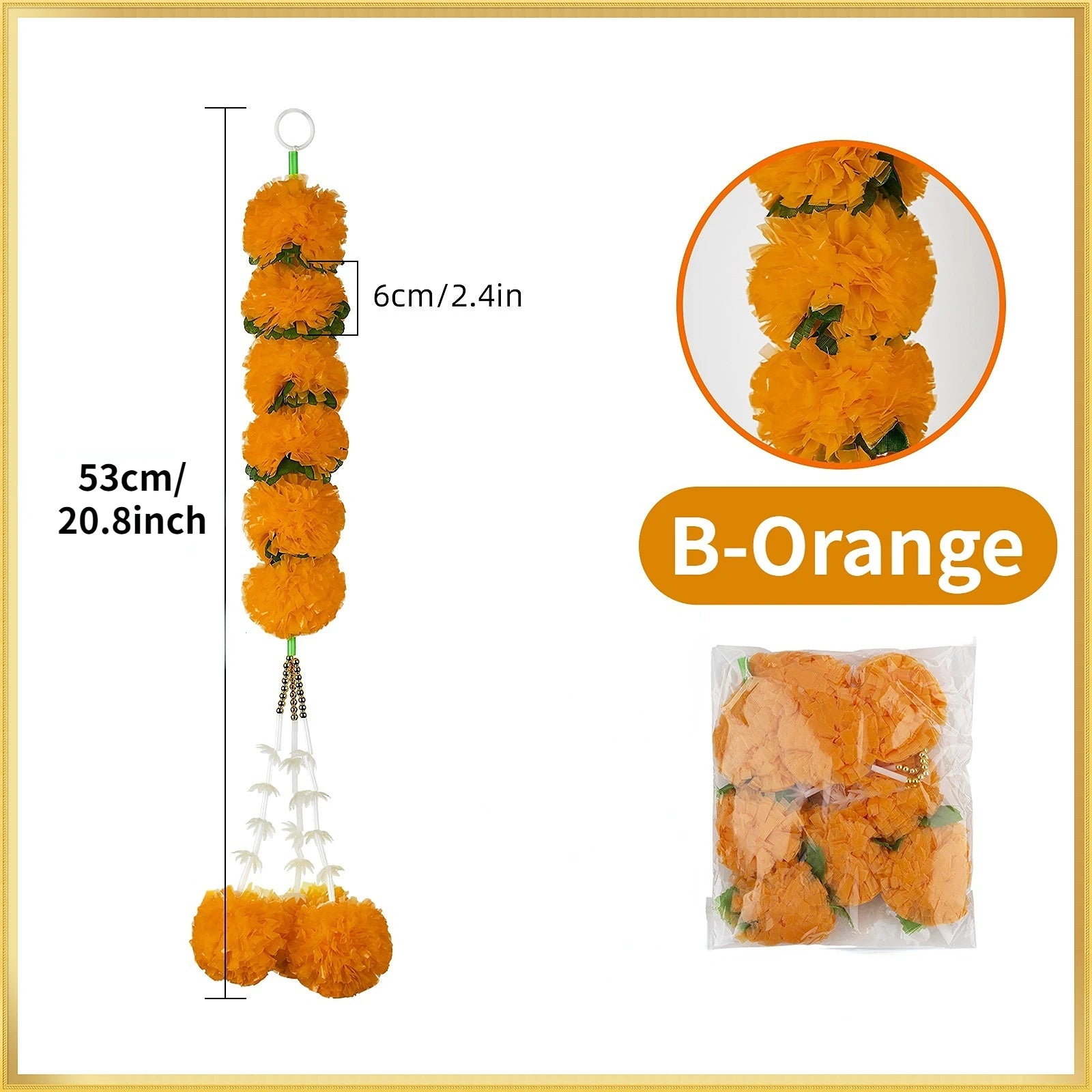 5-50 PCS Marigold Garland Wedding Marigold Flower Garlands for Prayer Fest Calendula Garland Indian Decor Garlands Wedding