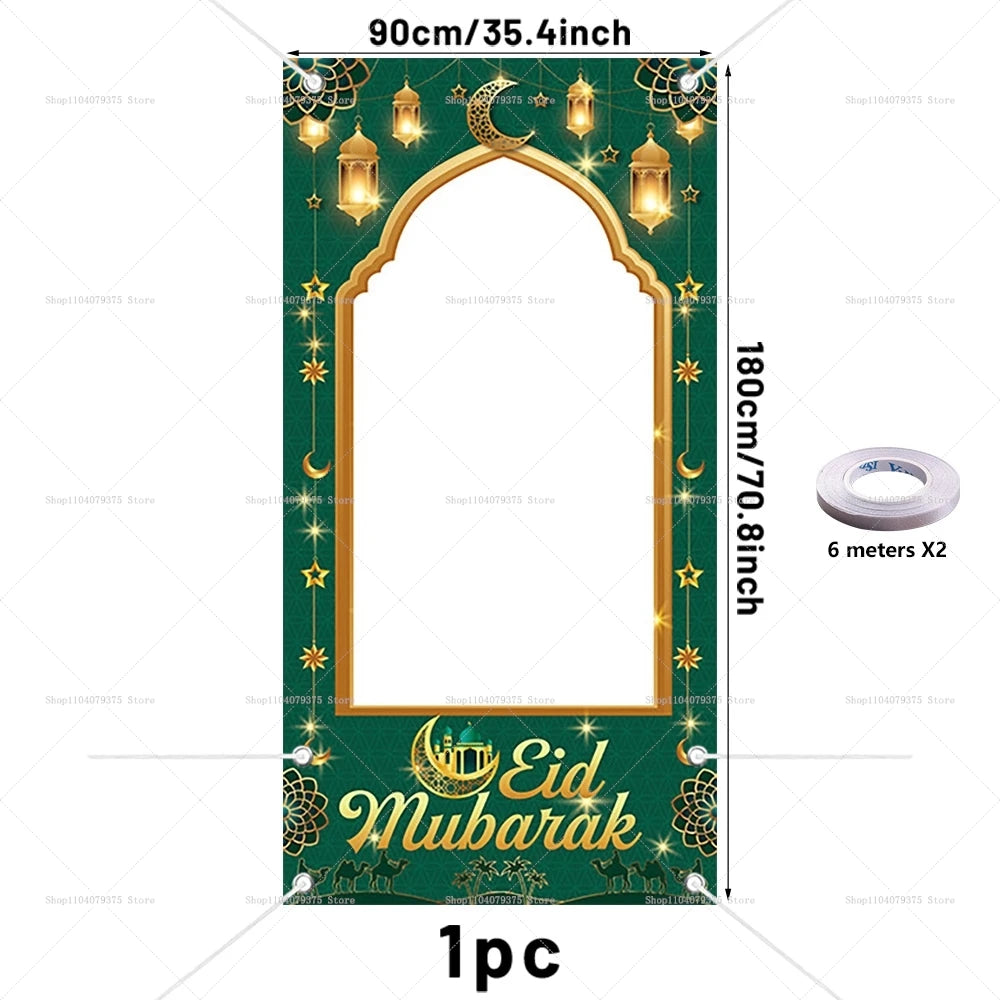 Eid Al-Adha Ramadan Mubarak Photo Frame Props Photography Background Frame Islamic Muslim Party Photo Booth Festival Decoration