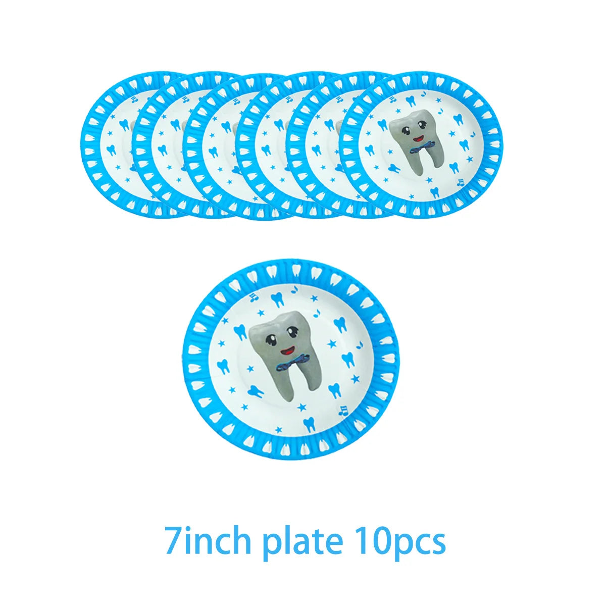 Blue My First Tooth Theme Birthday Party Decorations Disposable Tableware Balloon Banner Cake Toppers Kid Boys Baby Shower Gifts