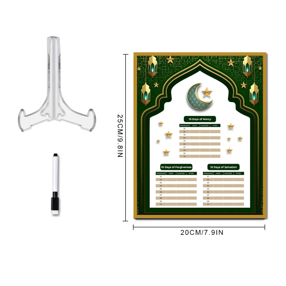 1 Pcs Ramadan Calendar Acrylic Eid Mubarak DIY Countdown 2024 Ramadan Decorations Countdown Ramadan Party Ornament
