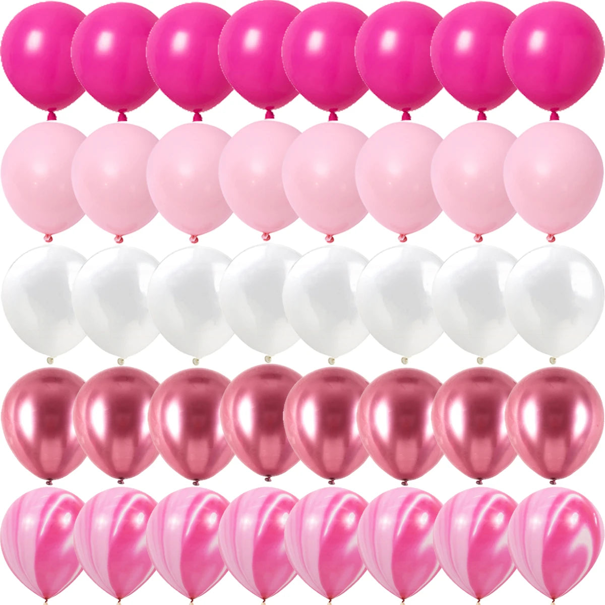 40PCS Rose Pink Metal Latex Confetti Confetti Balloons Wedding Decorations Matte Globos New Year Birthday Party Decorations