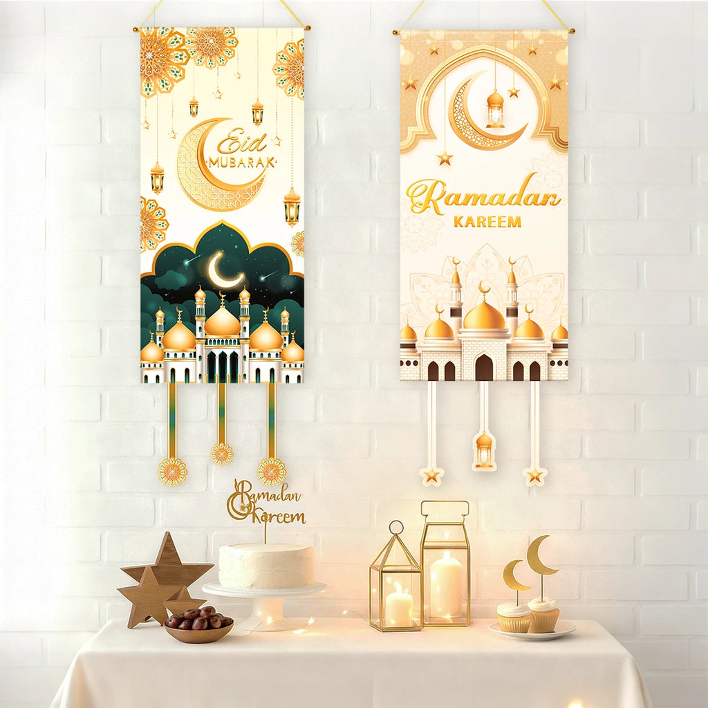 Ramadan Decoration Flag Hanging EID Mubarak Decor 2026 For Home Flag Hanging Ramadan Kareem Islamic Muslim Party Eid Gifts