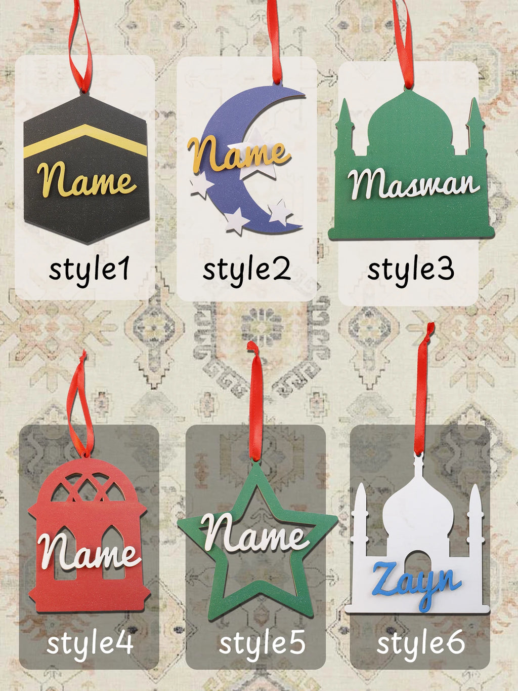 Ramadan Hanging Decor Gift, Eid Mubarak Home Decoration, Mosque Star Lantern Ornament, Custom Name Hanging Sign,
