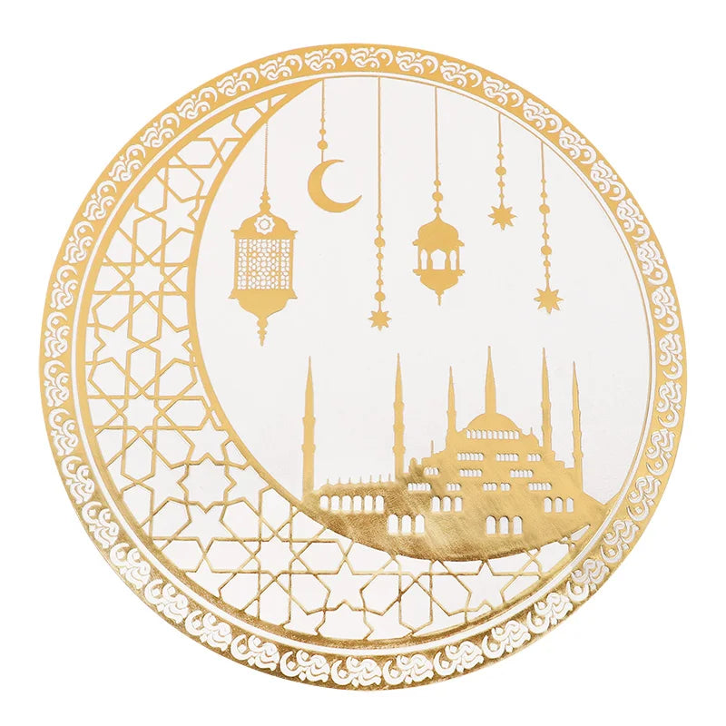 Ramadan Moon and Flower Patterns Table Festive Party Decorati, Suitable for Families, Hotels, Restaurants Eid Party Decor