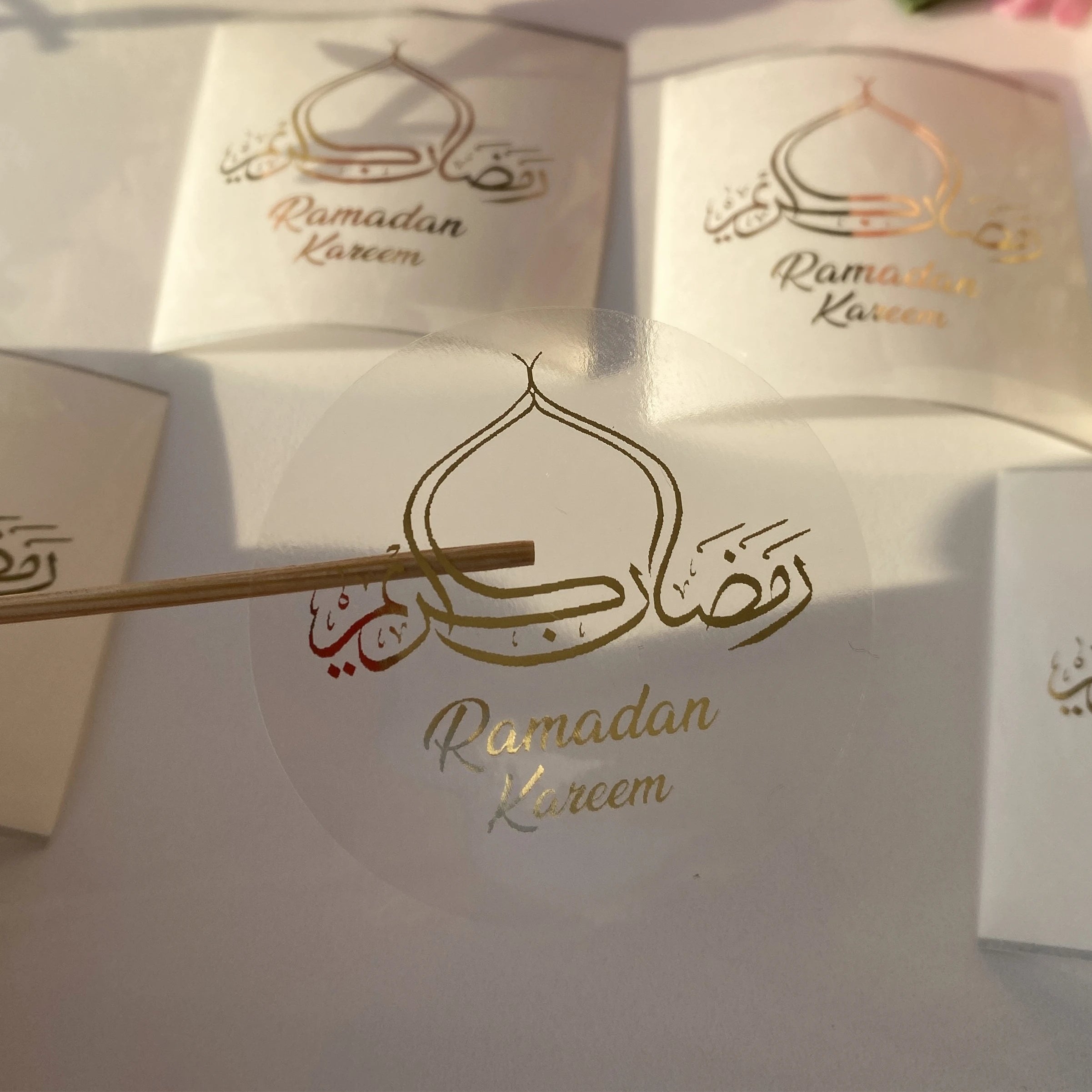 30 Ramadan Mubarak Golden Stickers ( Candle not included)