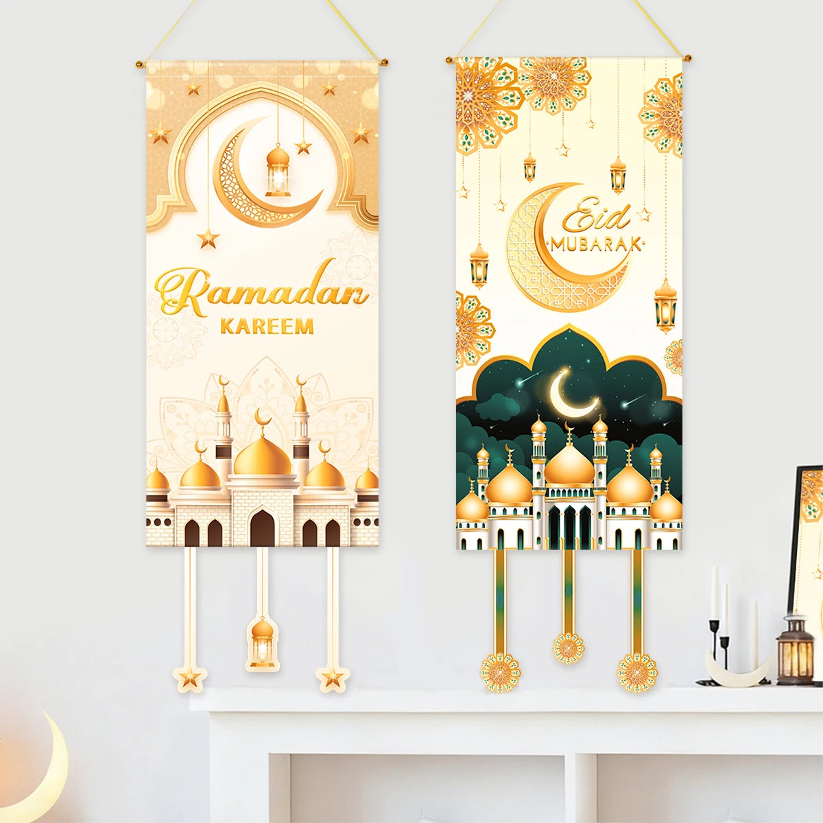 Ramadan Decoration Flag Hanging EID Mubarak Decor 2026 For Home Flag Hanging Ramadan Kareem Islamic Muslim Party Eid Gifts