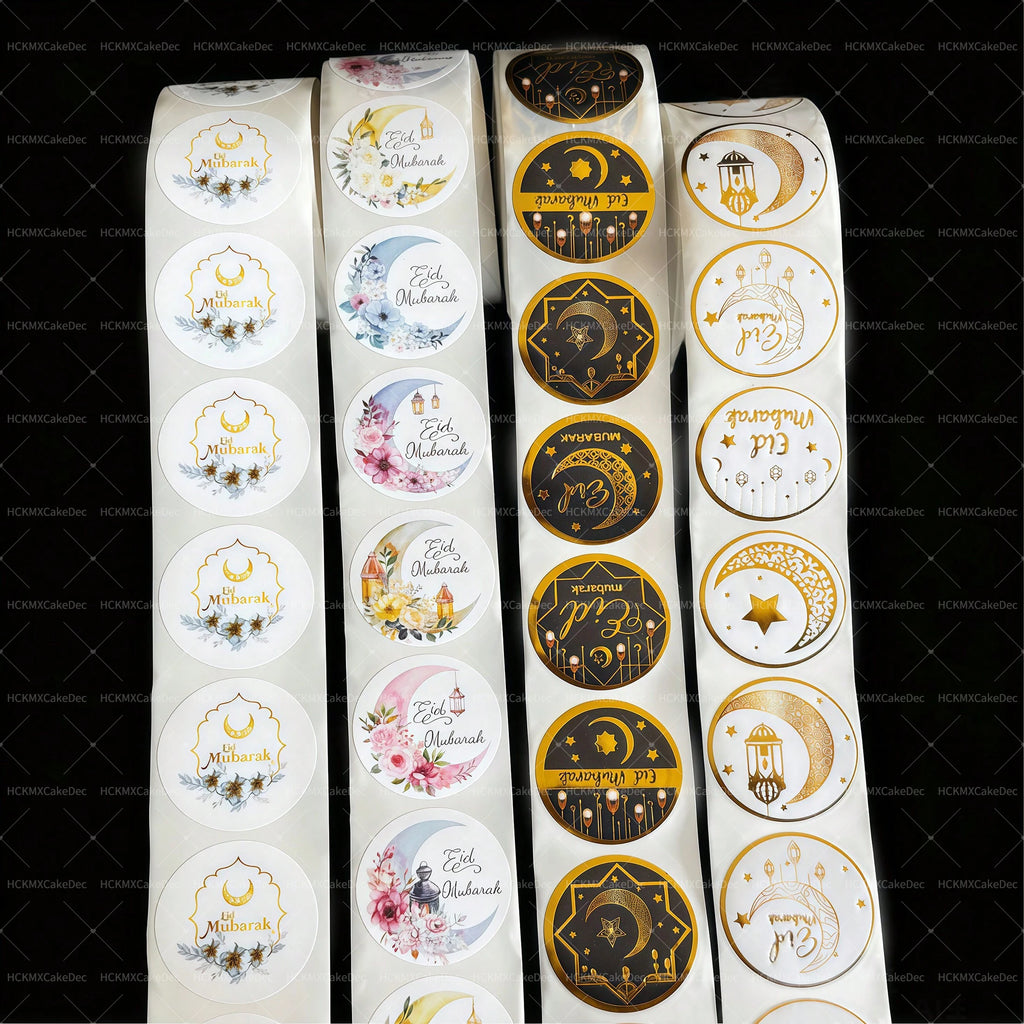New EID Mubarak Stickers Gift Bag Candy Box Seal Lables Ramadan Kareem Paper Sticker Party DIY Decoration