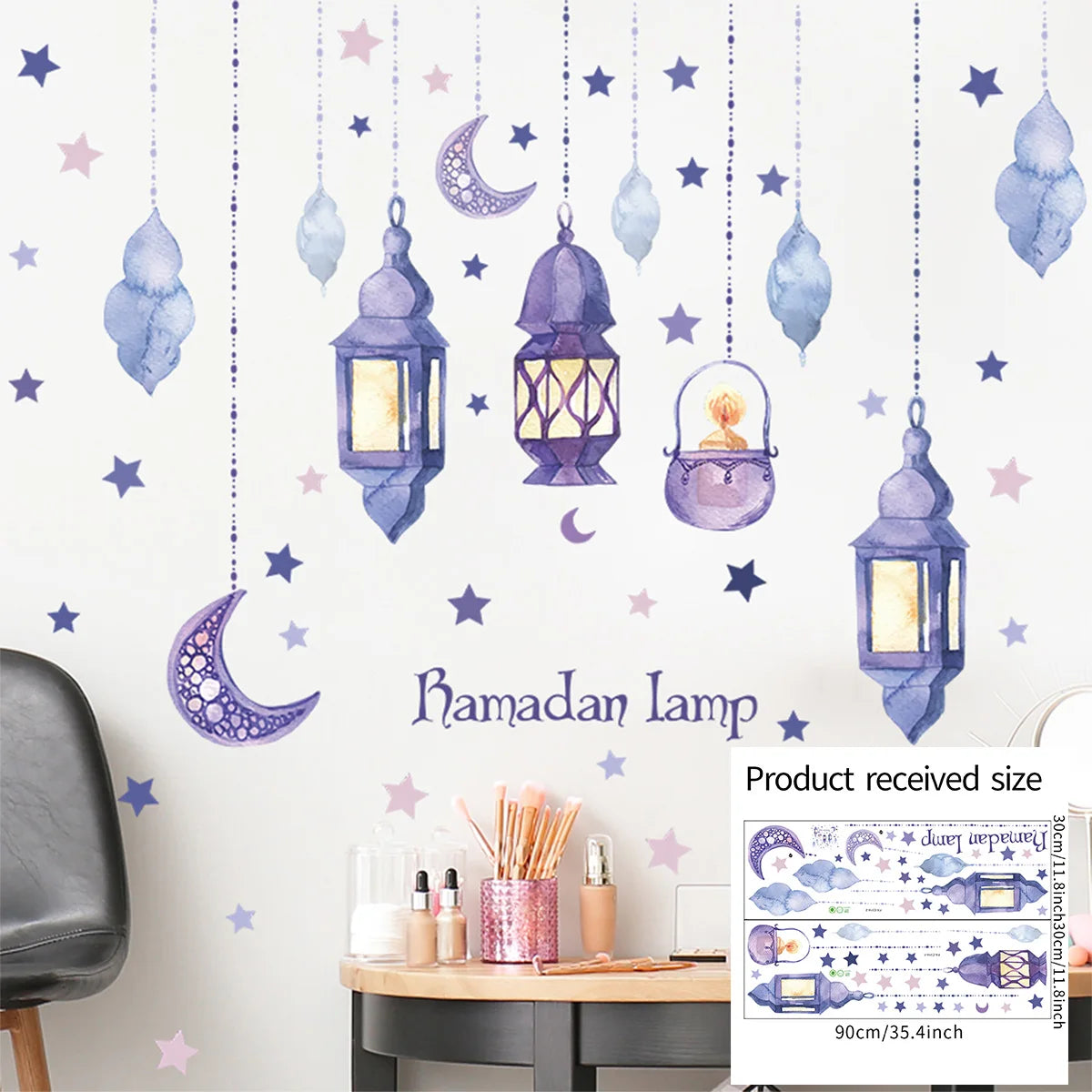 Eid Mubarak 2024 Window Stickers Ramadan Decorations for Home Islamic Ramadan Kareem Muslim Party Decor Eid Mubarak Gift Al Adha
