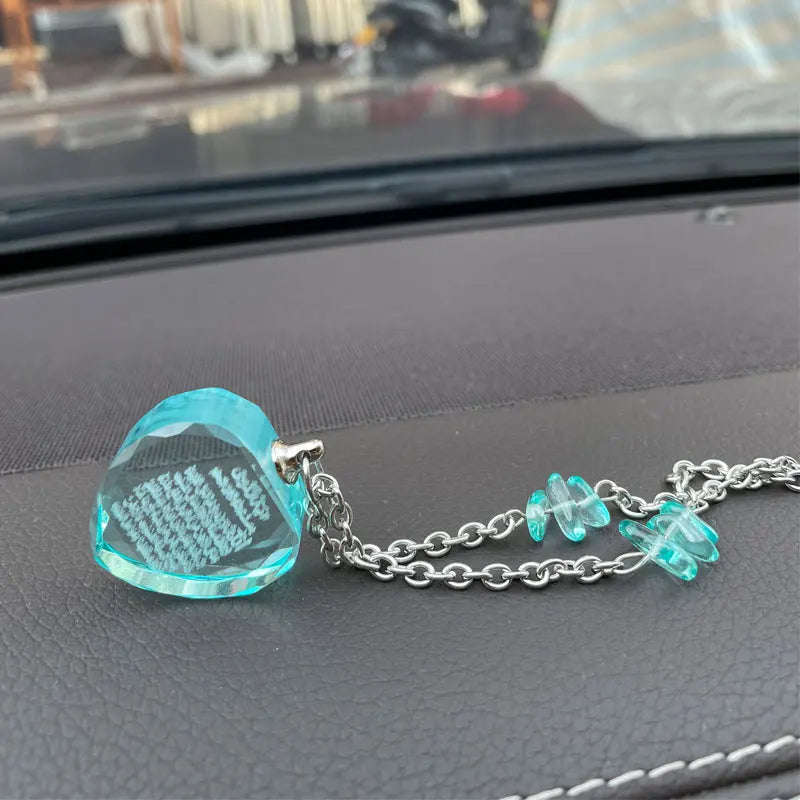 Islam Allah Ayatul Kursi Blue Crystal Car Hanging Pendant