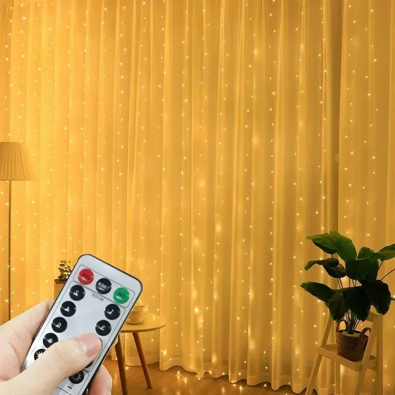 Curtain Lights LED 8 Modes Fairy Light Wedding Valentine's Day USB Plug Curtain Garland Ramadan EID Mubarak Decoration for Home