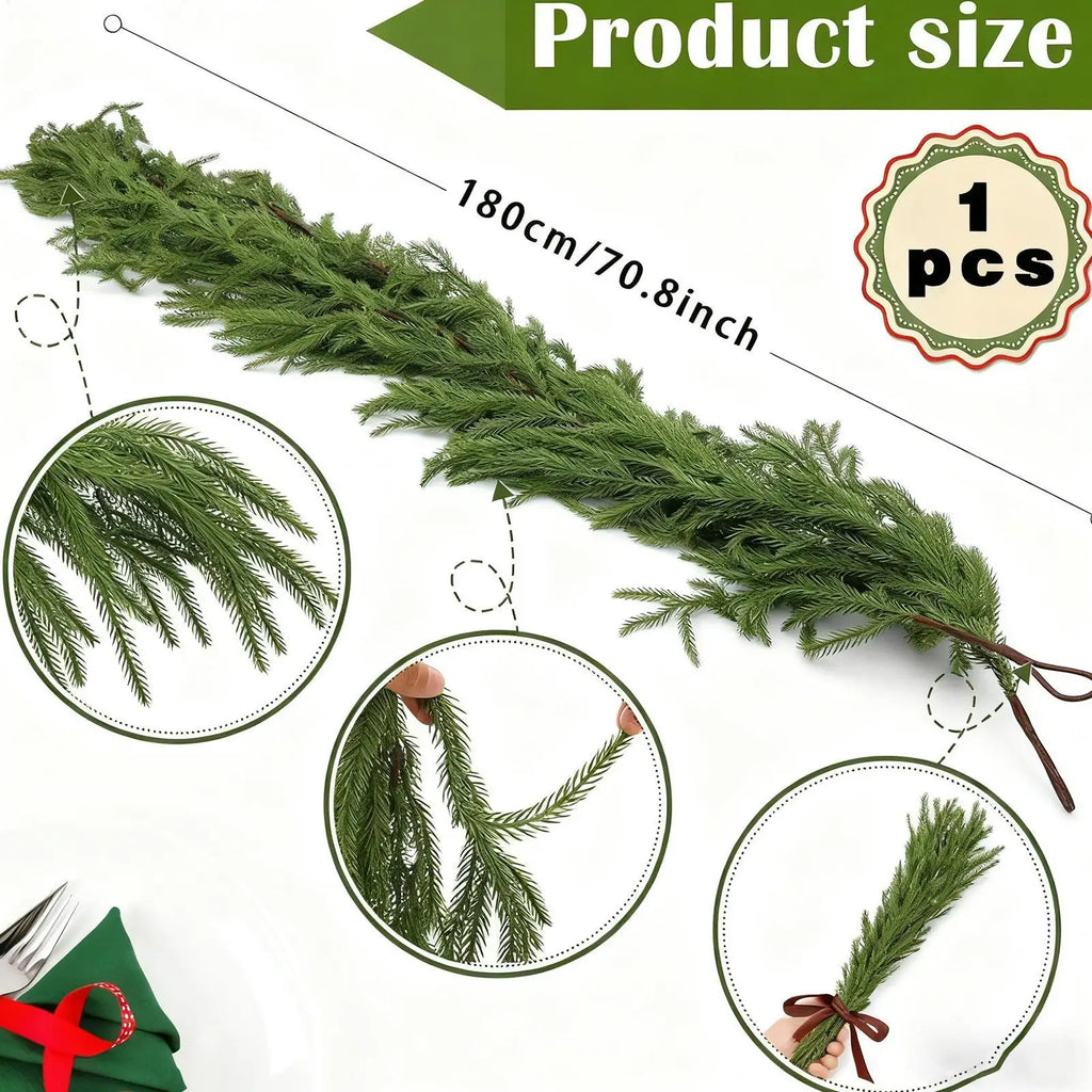 Faux Cedar Garland Holiday Atmosphere Props Artificial Greenery Garland For Winter For Outdoor Indoor Porches Front Door Living