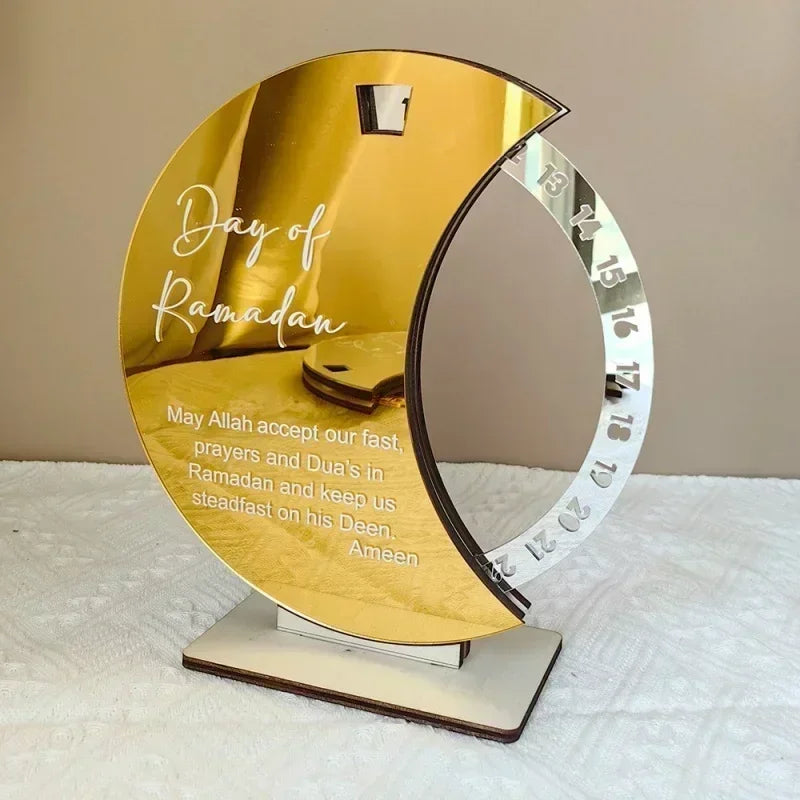 2026 Rotating Acrylic Ramadan Countdown Calendar – Eid Mubarak Decor