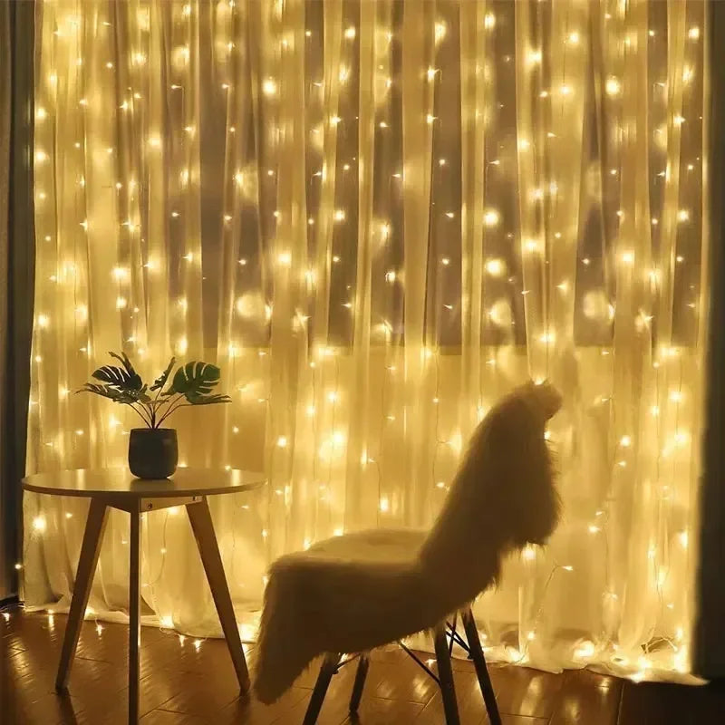 2026 Valentine's Day Fairy Lights 3/4/6m Festoon Eid Mubarak Wedding Window Room Ramadan Decoration LED Curtain Garland USB Plug
