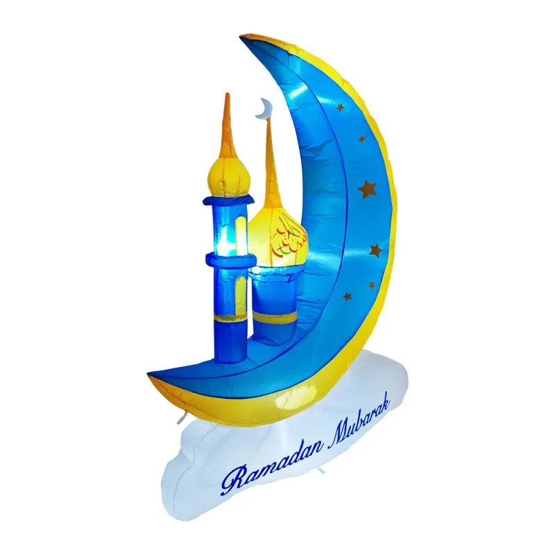 Inflatable Ramadan Decoration Eid Mubarak Muslim/Islamic Decorations Built-in LED Lights Inflatable Toys Outdoor Garden Decor