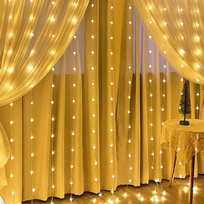 2026 Valentine's Day Fairy Lights 3/4/6m Festoon Eid Mubarak Wedding Window Room Ramadan Decoration LED Curtain Garland USB Plug