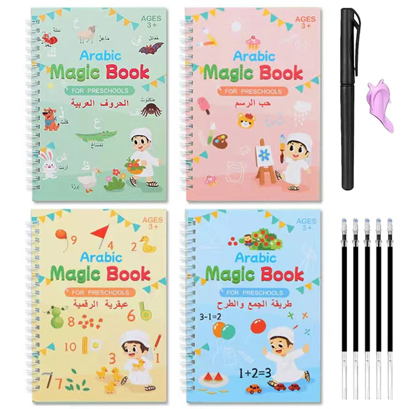 Kids Arabic Reusable Copybook with Pen Magical Writing Book