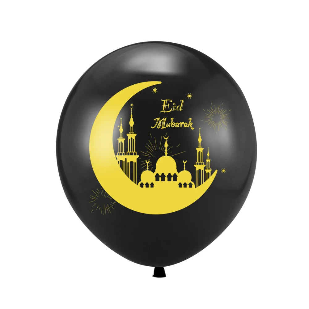 10Pcs Eid Mubarak Latex Balloon Ramadan Kareem Decoration Air Globos Ramadan Mubarak Muslim Islamic Festival Party Supplies 2024