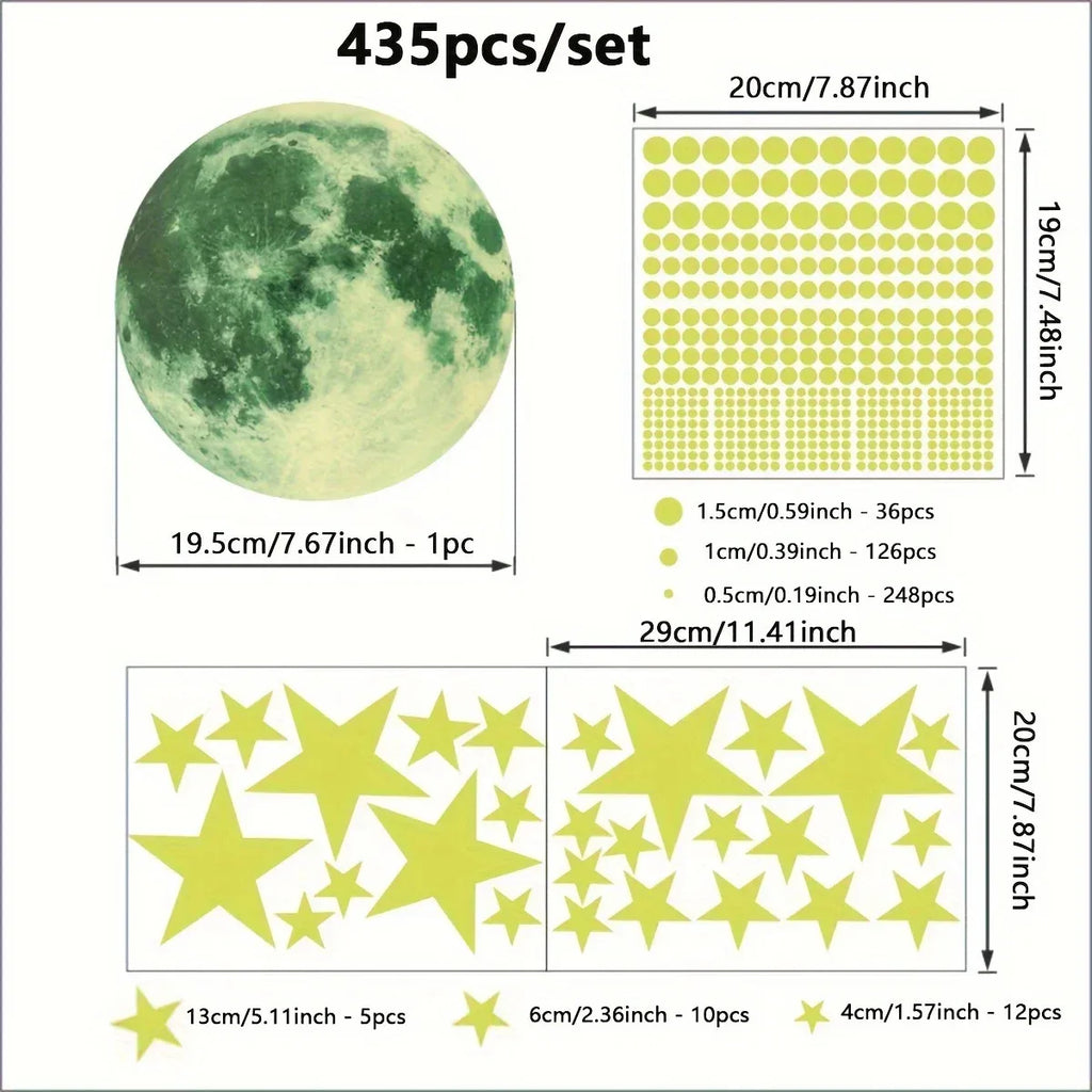 Luminous Moon Stars Wall Stickers for Kids room Bedroom Decor Glow in the dark Earth Wall Decals Noctilucent Stickers Home Decor
