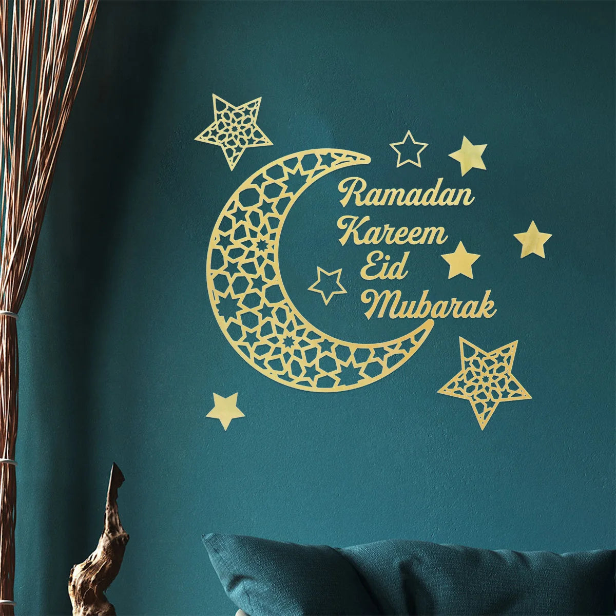 Eid Mubarak Window Sticker 2025 Kareem Ramadan Decor for Home Ramadan Mubarak Wall Sticker Islamic Muslim Wall Decals Decor