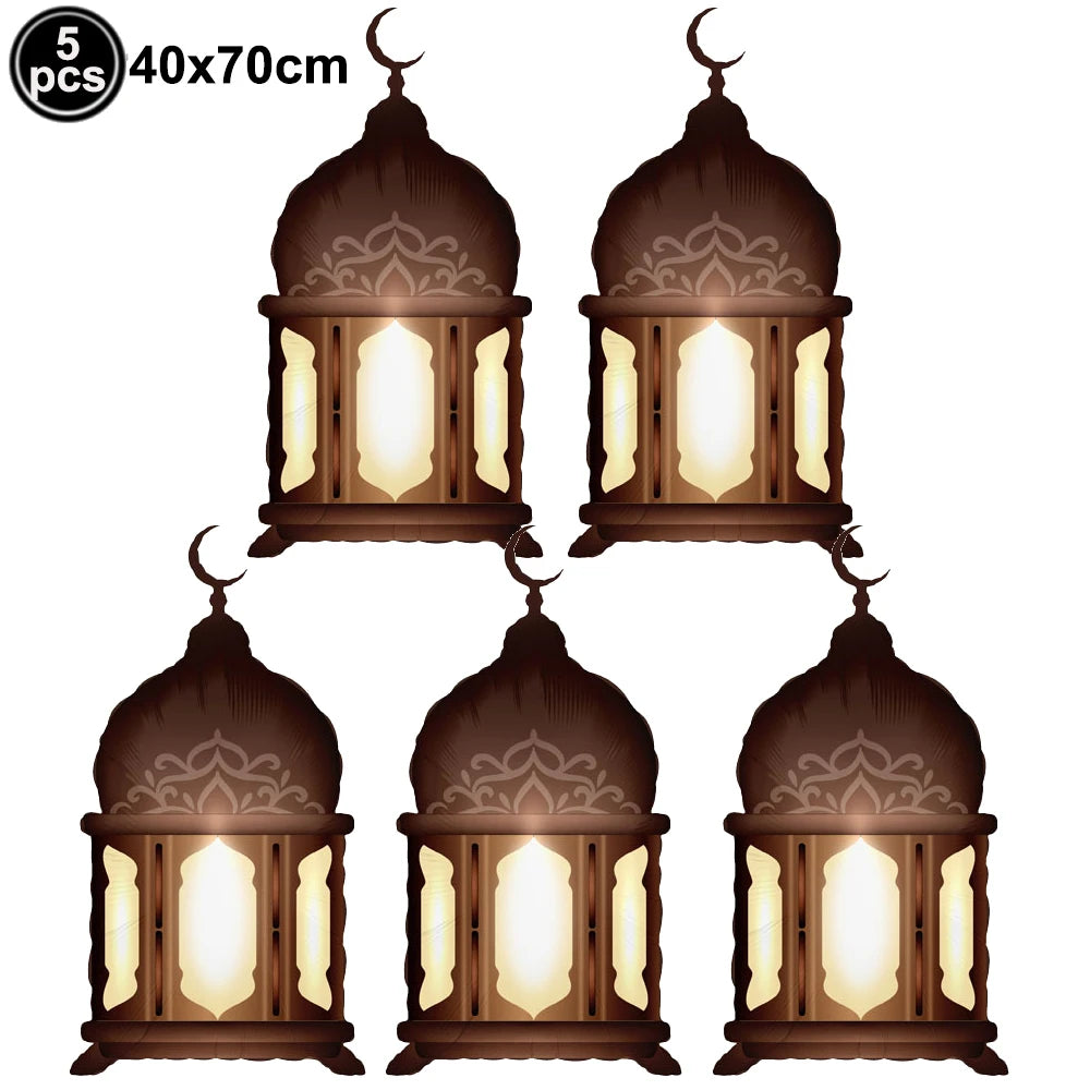 Eid Mubarak Banners Ramadan Mubarak Kareem Decorations Hanging Swirls Streamer Moon Star Party Decor lslam Muslim Party Supplies
