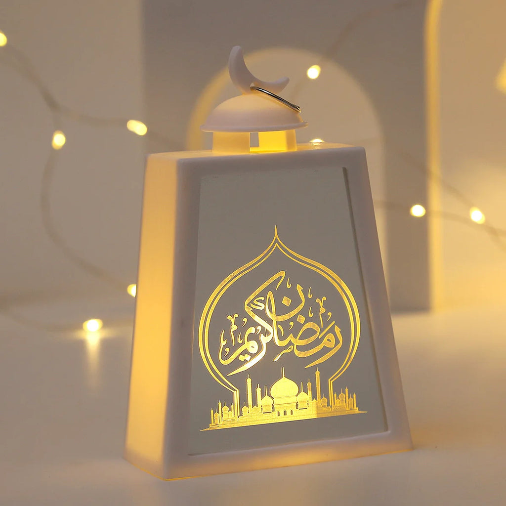 Ramadan Kareem Led Lantern Light Eid Mubarak Ornaments Decoration for Home 2025 Islamic Muslim Party Supplies Eid Al-Fitr Gift