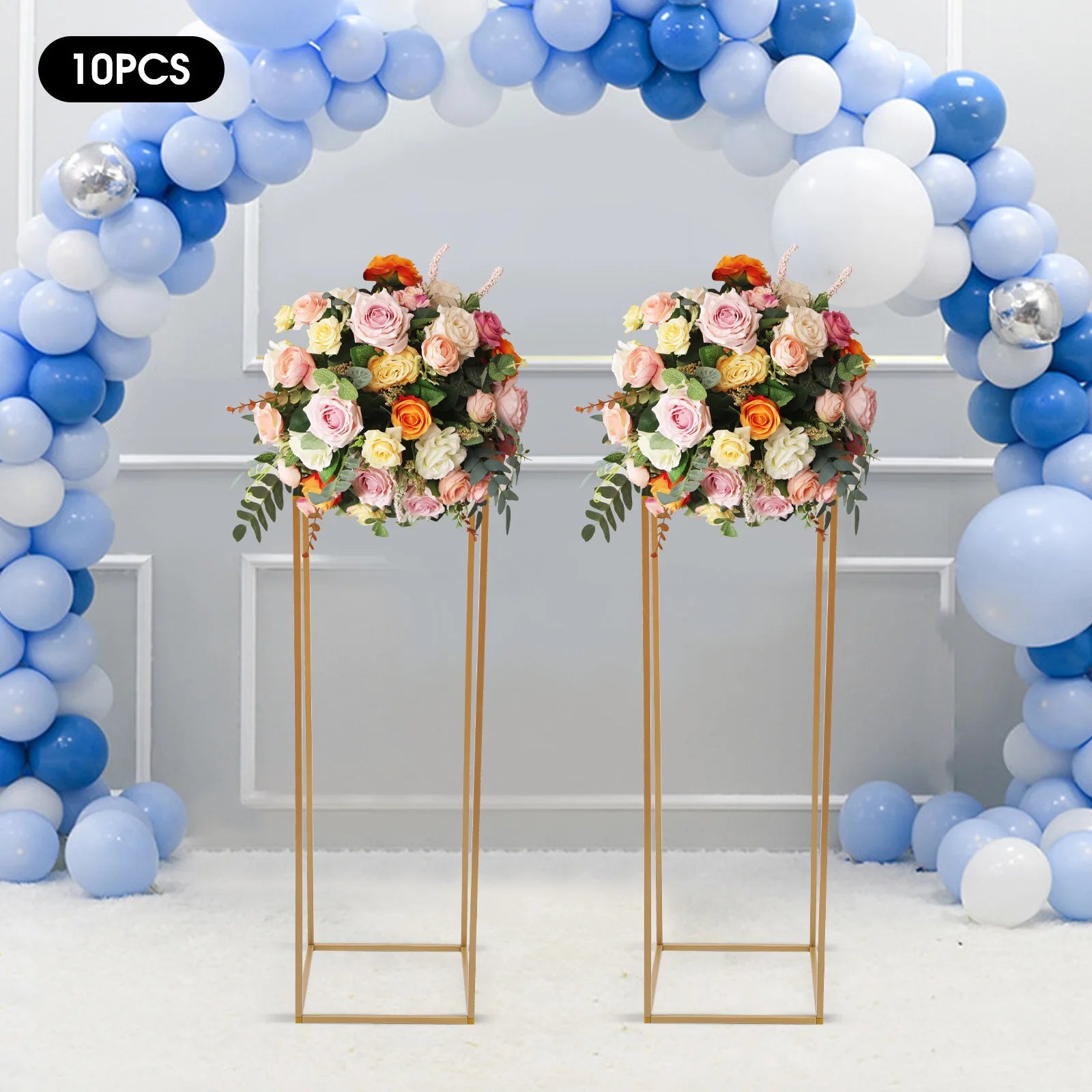 10PCS Metal Flower Stand Geometric Flower Vase Stand Road Lead Rack for Table Centerpieces Party Elegant Floral Arrangement