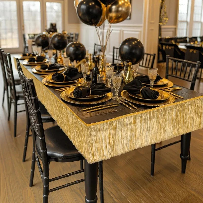 Gold EID Party Decorations Happy Birthday Banners Circle Twinkle Star Garland Metallic Tinsel Banners Hanging Streamer Backdrop