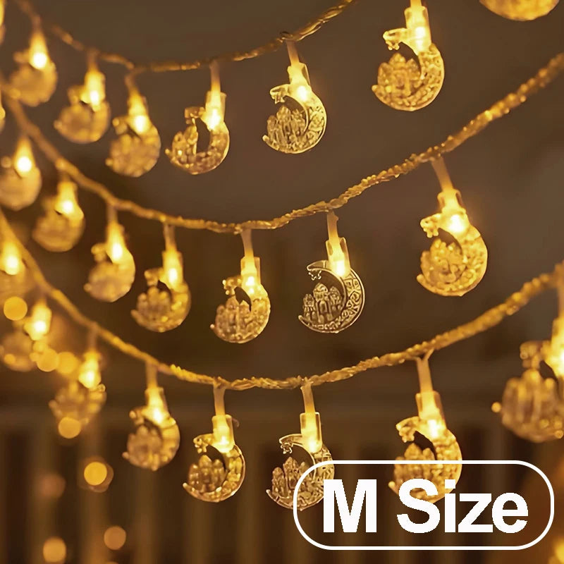 LED Moon & Star String Lights – Eid Ramadan Home Decoration