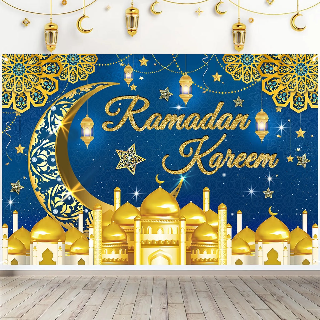 Eid Mubarak Background Ramadan Kareem Backdrop Islamic Muslim Party Supplies Eid Al-fitr Gifts Ramadan Decoration For Home 2025