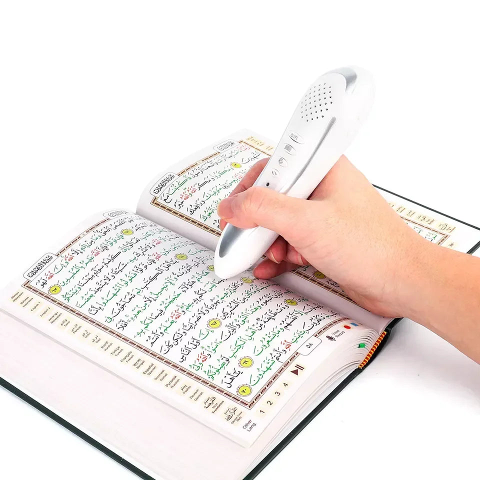 Digital Quran Reading Pen with Small Quran Book Wooden Box Word by Word Audio