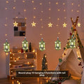 Moon and Star LED Curtain Lights  USB Powered Fairy Lights with 8 Modes and Timer Ramadan Bedroom and Party Decoration