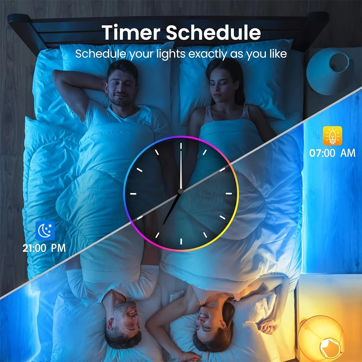 30 LEDS/meter LED Strip Bluetooth APP Control With Battery And US plug Power Supply For Home Decoration  And Ambient Lighting
